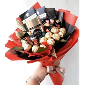 Bouquet with coffee Chocolate Nescafe